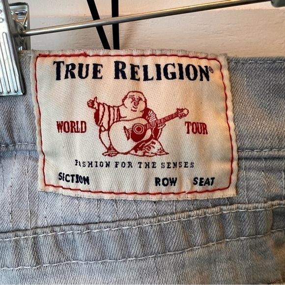 True Religion Mens Sz 30 Gray Blue Geno Relaxed Slim Stitched Stretch Streetwear - Picture 9 of 10